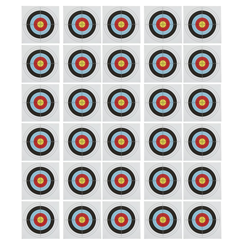 30 PCS Archery Target Paper Recurve Compound Pulley Bow Full Ring Shooting Target Papers