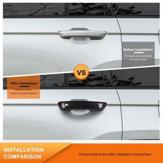 Carbon fiber Exterior Door Handle Decor Cover Trim for Jeep Grand Cherokee +