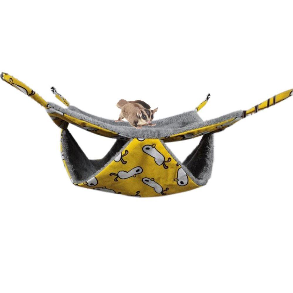 Теплый двухслойный гамак для домашних животных, мягкий гамак для хомяка, подвесная кровать для сна для хомяка, пружинный