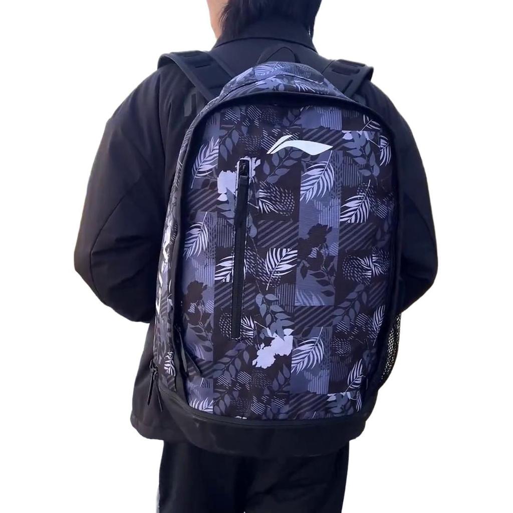 LINING Polyester Laptop Backpack Regular Men's Maple Leaf Black YBST093-4