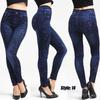Women Printed Tight-fitting Super Stretch Leggings High Waist Outer Wear Sexy Close-fitting Imitated Denim Jean Leggings(Suitable for Weight 40-85kg)