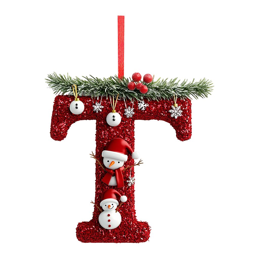 2D 26 Letter Christmas Ornaments Acrylic Flat Christmas Tree Home Decorations Ornaments