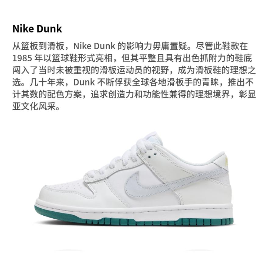 Nike Dunk Low White Grey Teal GS FD9911-101