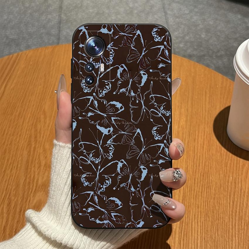 For Xiaomi 12 12T 12S Pro 12S Ultra 12X 5G Phone Case Colorful Floral Soft Matte Silicone Back Cover Anti Fingerprint Protector