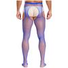 Mens Mid Waist Hollow Out Cutout Opening Crotch Tights Stockings Leggings Elastic Waistband Pantyhose