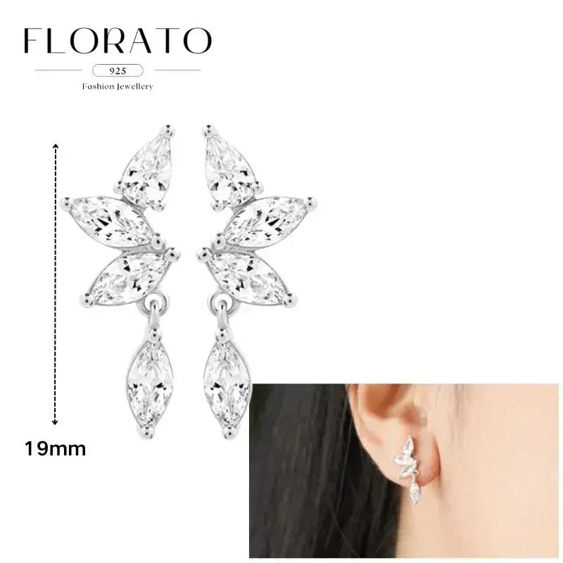 FLORATO серьги из стерлингового серебра 925 пробы серьги-цепочки с подвеской-кисточкой серьги с цирконием серебряные серьги для женщин тренд Роскошные свадебные украшения