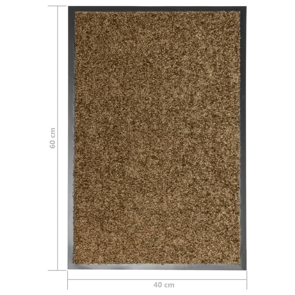 vidaXL Fußmatte Waschbar Braun 40x60 cm