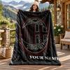 AC Milan Custom Name Flannel Blanket Personalized Soft Warm Plush Throw Blanket Customized Gift for Family Friends