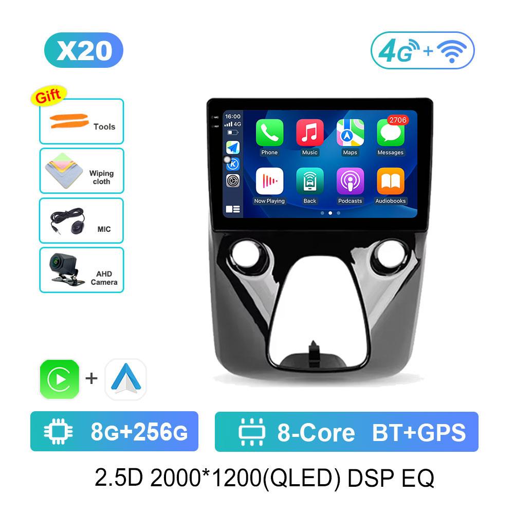 Navigation GPS Car Video Multimedia Player for Toyota Aygo For Peugeot 108 For Citroen C1 2016 - 2020 Android OS WiFi BT 4G