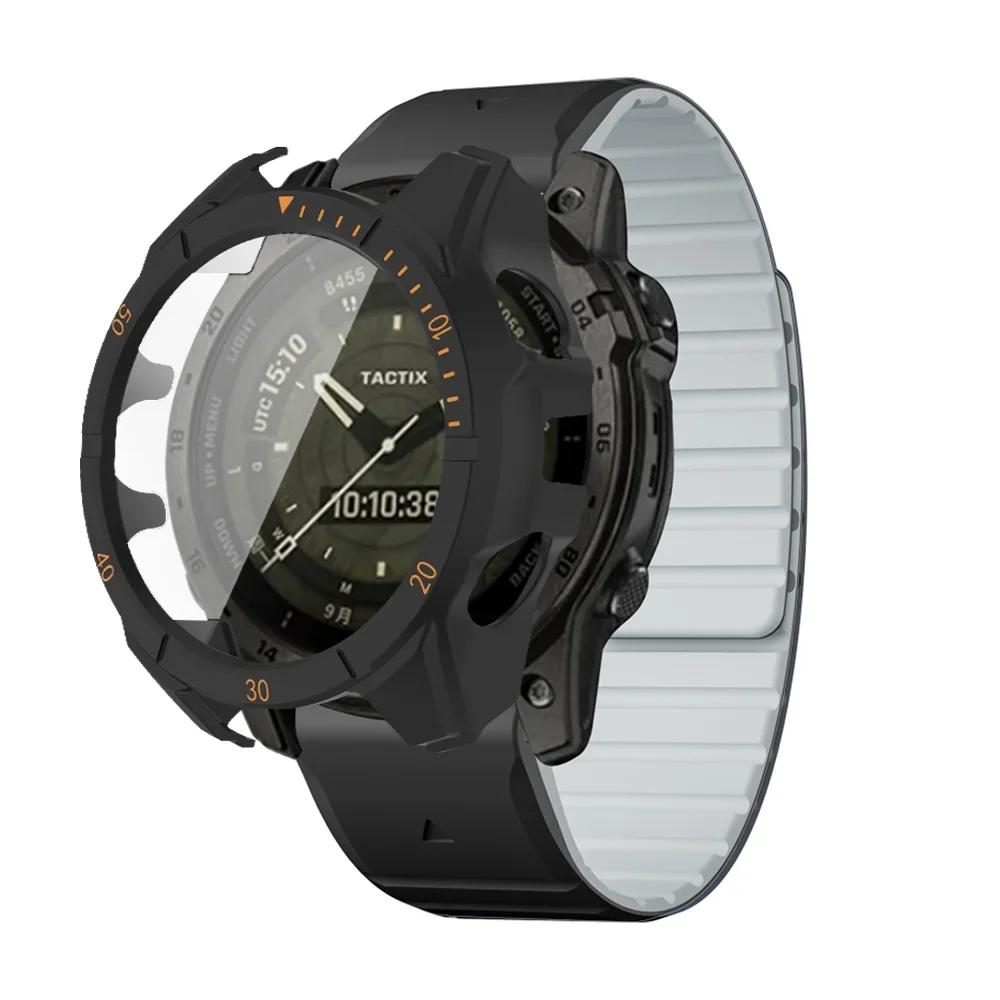 Ремешок+Чехол Для Garmin Fenix 8 47 51мм Защитное Стекло Магнитный Силиконовый Ремешок QuickFit Браслет Протектор Fenix8 Аксессуары