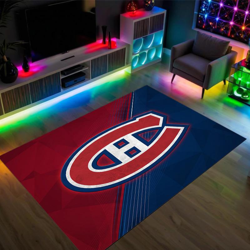 Дизайн Montreal Canadiens Кристальный Велюровый Ковер Уютный Не?Нескользящий ковер с принтом для спальни, гостиной, прихожей