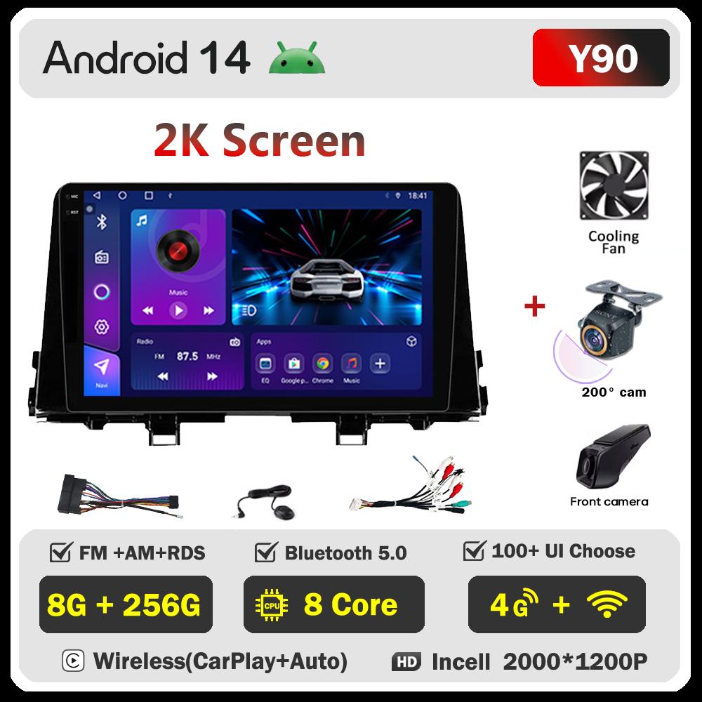 Автомобильный видеоплеер для KIA Morning 3 Picanto 2017-2020 Carplay Android 14 авто радио интеллектуальная система GPS навигация 5G Wifi