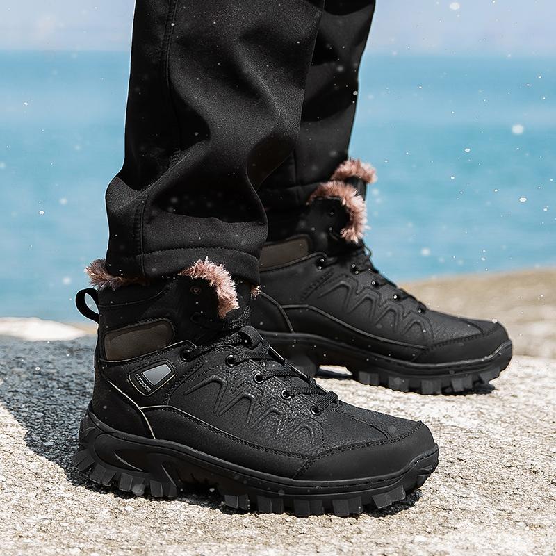 Winter Outdoor Waterproof Men Boots Russian Style Ankle Boots for Men Snow Boots Plus Size 40- 48
