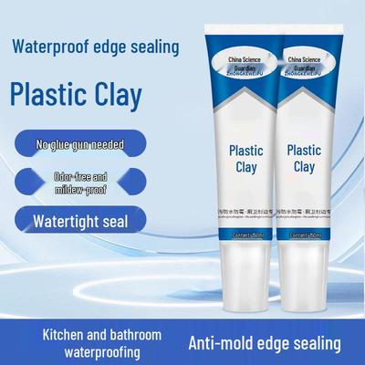 Белый водостойкий герметик против плесени для кухни, ванной комнаты, туалета, раковины - Пластик-стальная глина