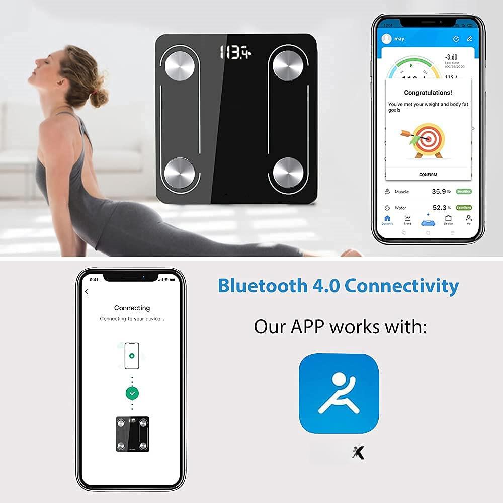 Scale for Body Weight and Fat Percentage Bveiugn Digital Accurate Bathroom Smart Scale LED Display 13 Body Composition Analyzer Sync Weight Scale BMI