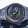 Casio Мужские часы с двойным дисплеем (жидкокристаллический/аналоговый) Серия Черные часы GA-2100-7A-