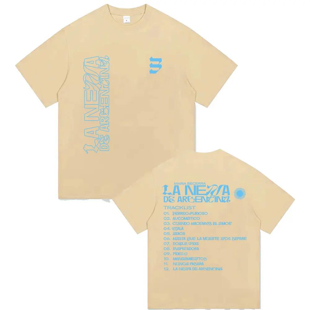 2026 Summer Singer Maria Vesela La Nina Album Graphic Tshirt Mens Hiphop Retro Cotton Shortsleeved Loose Casual Shirt