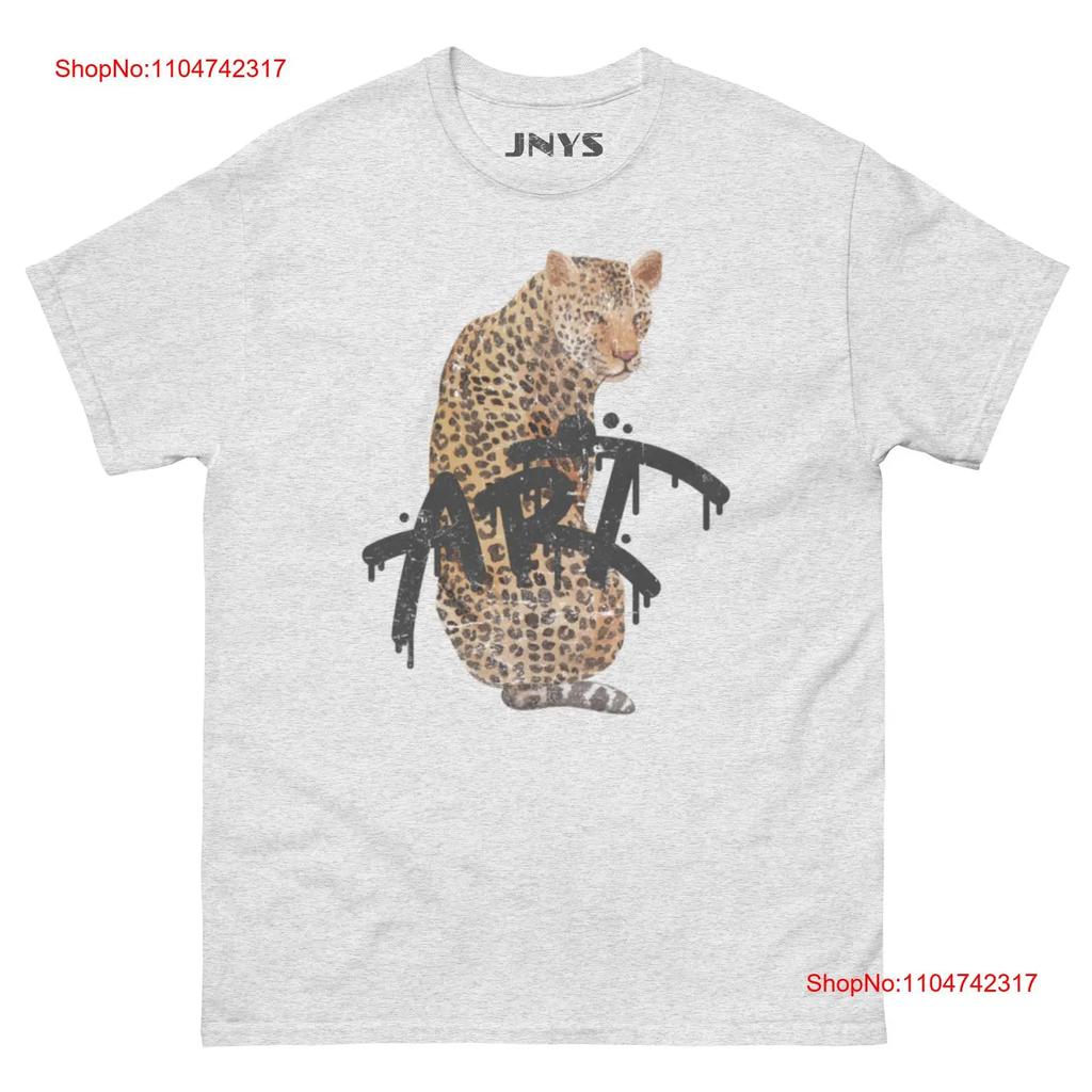 Vintage Style Leopard ART T Shirt vintage Washed Casual Stylish Breathable fashion Slightly Top For Everyday Wear
