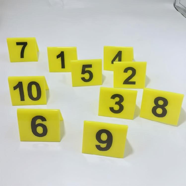 Set of 10 Plastic Crime Scene Markers for Forensic Reenactments Educational Activities and Themed Celebration