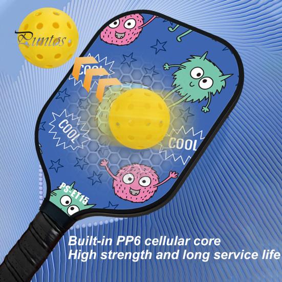 Детское весло для пиклбола с мультяшным принтом, легкая стекловолоконная детская ракетка для пиклбола, аксессуары для пиклбола, подарок на день рождения