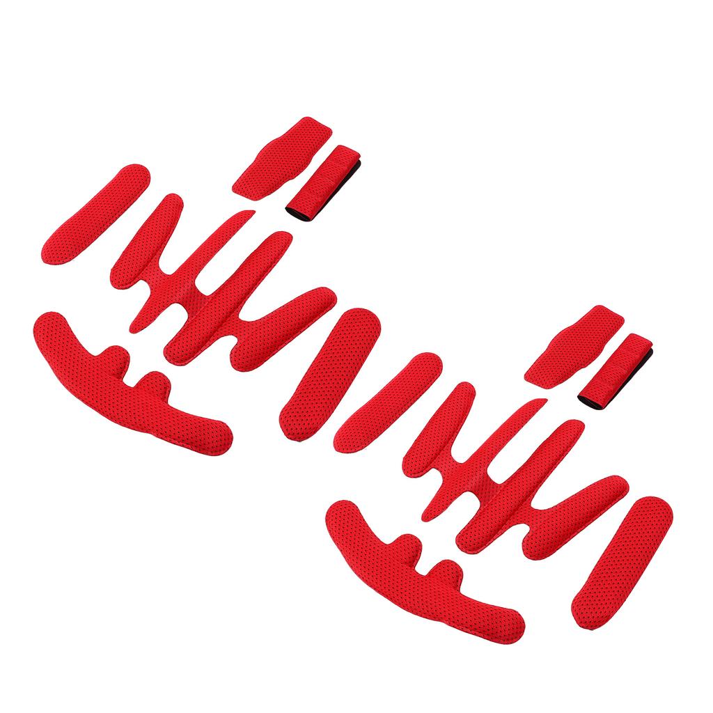 2 Sets Helmets Padding Kit Hot Pressing Sponge with Hook and Loop Bike Helmet Lining for Electric Bike Riding Red Free