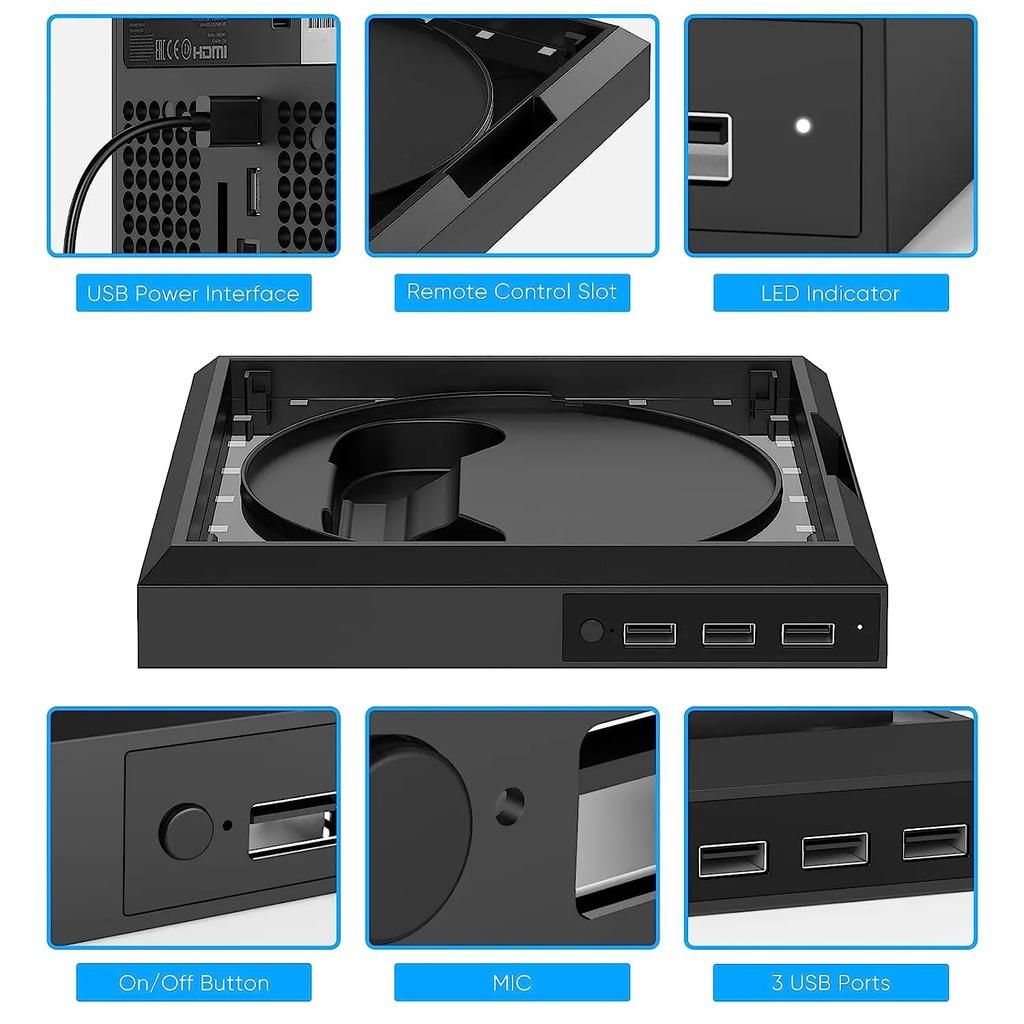 Стойка-станция с RGB-подсветкой для консоли Xbox Series X/S С 3 портами USB-хаба Цветная светодиодная база Для игровых аксессуаров Xbox Series X/S