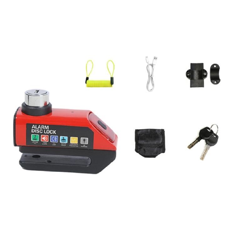 High Strength Metal Disc Brake Lock with 110dB Security Alarm Small Vehicle Alarm Lock for Motorcycle Bike Scooter