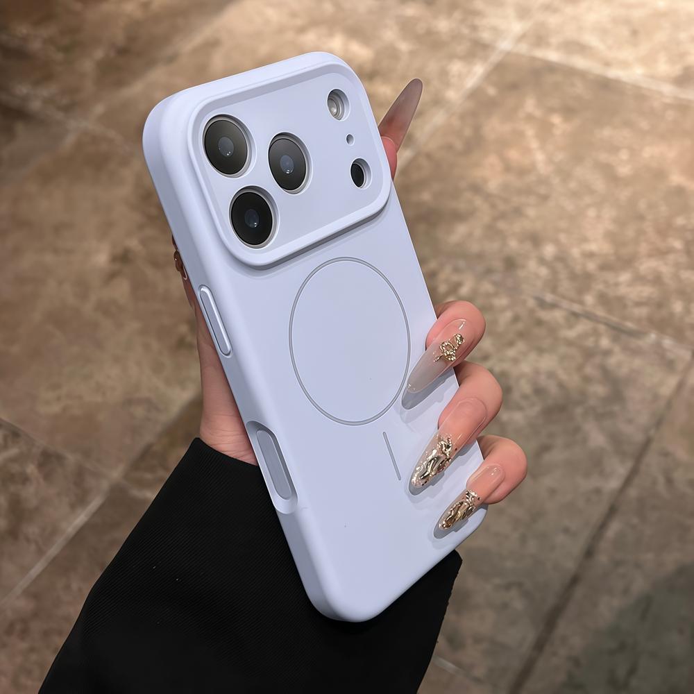 Для Magsafe Матовый Жидкий Силикон Чехол-Ремешок для iPhone 17 16 15 Pro Max 14 Plus 11 12 13 Air Магнитный Ремешок на Запястье Мягкий Чехол