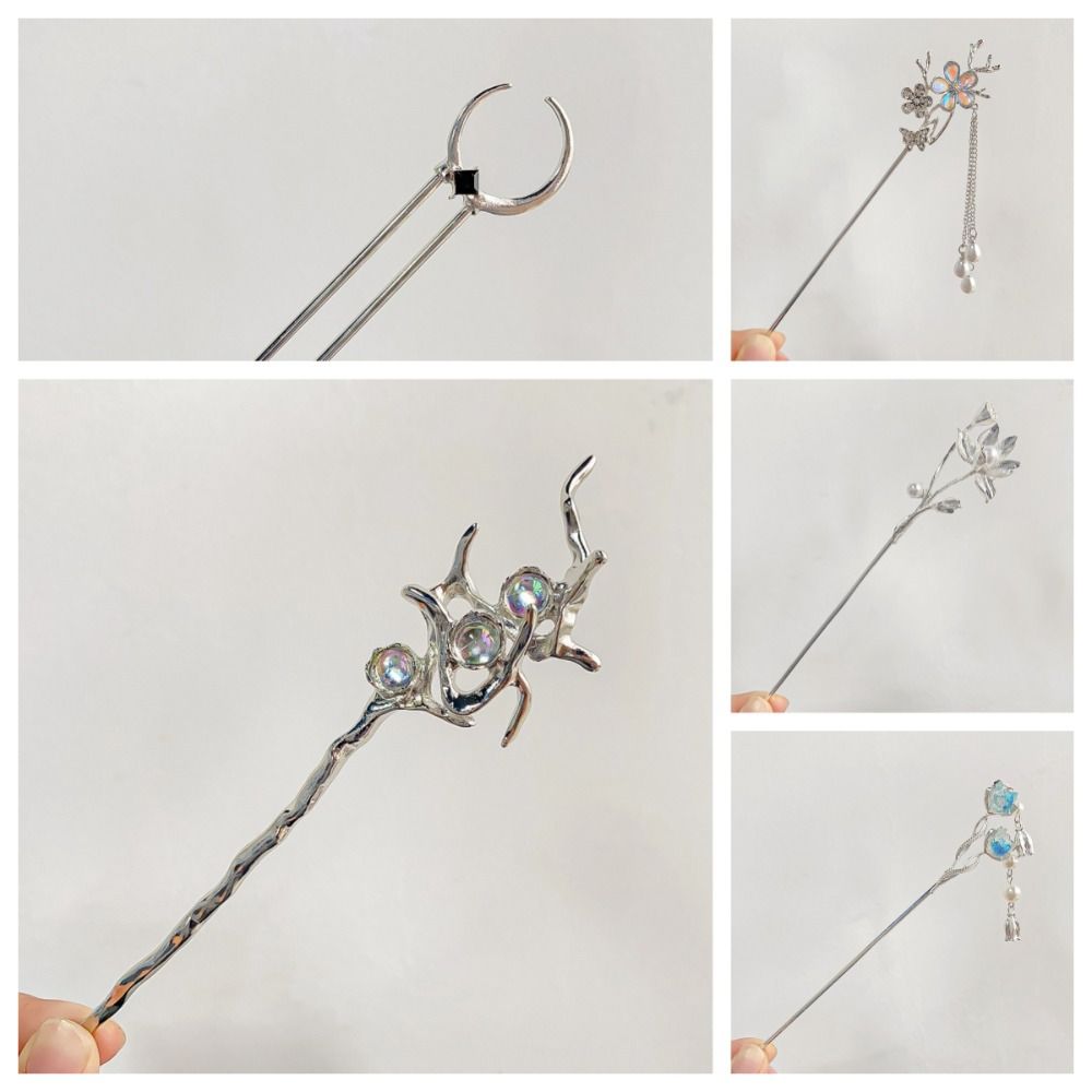 Pearl Chinese Style Hair Stick Lotus Flower Hair Fork Vintage Hanfu Hair Stick Perform