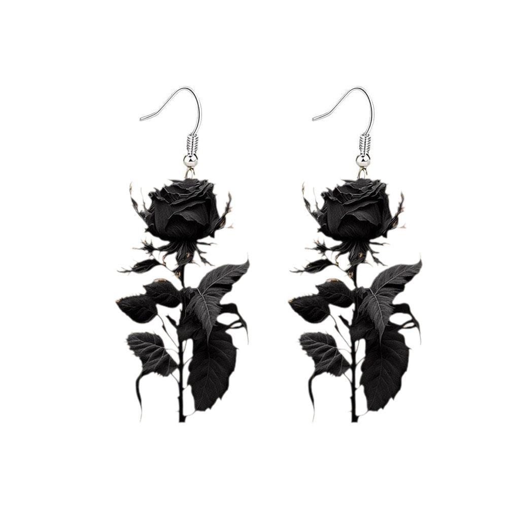 Fashion Acrylic 2D Flat Rose Earrings Romantic 2D Flat Earrings Rose Earrings Jewelry Flower Gi J8N7