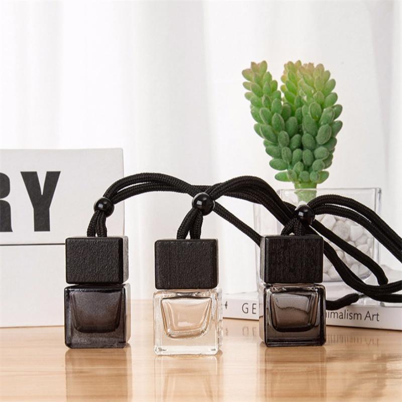 Dyed Square Cap Black Cap Empty Bottle Car Essential Oil Diffuser Fragrance Air Freshener Scent Perfume Bottle Ornament