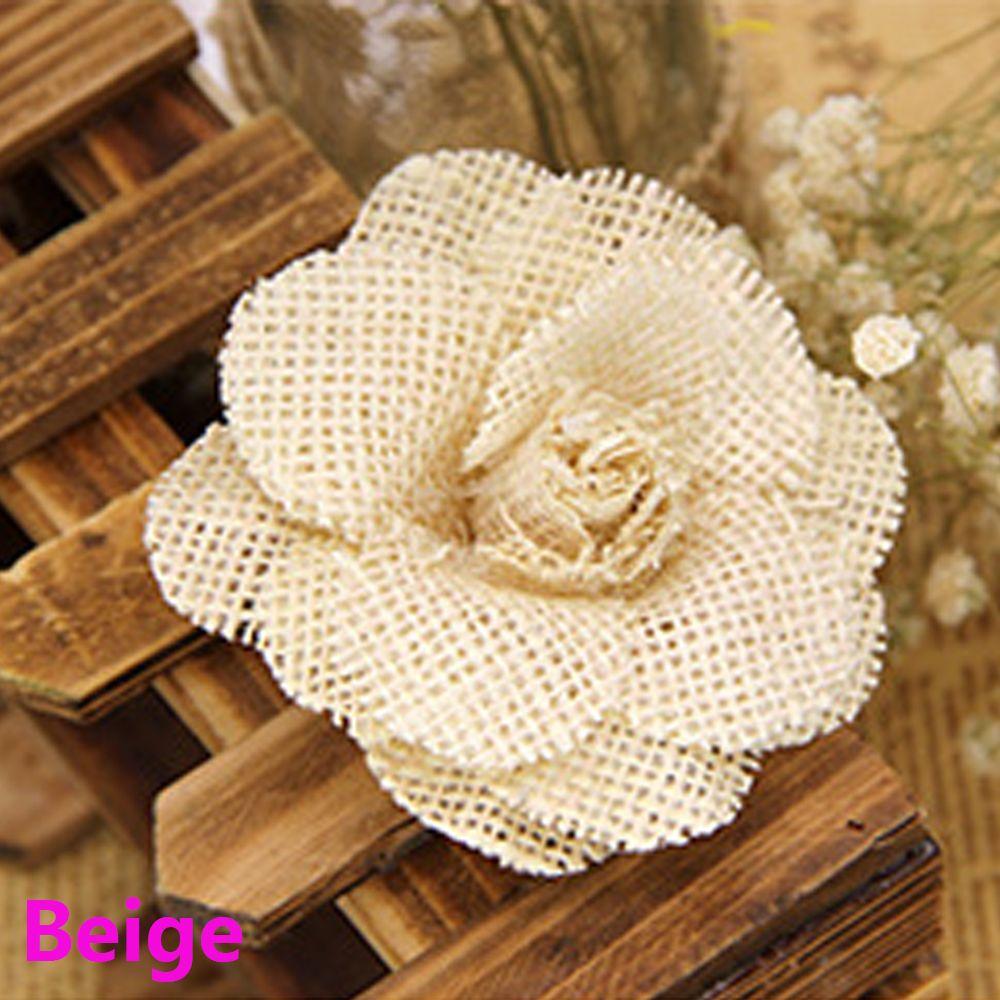 Home Decor Party Supplies Handmade Flowers Natural Hessian Retro Wedding Decoration Jute Burlap