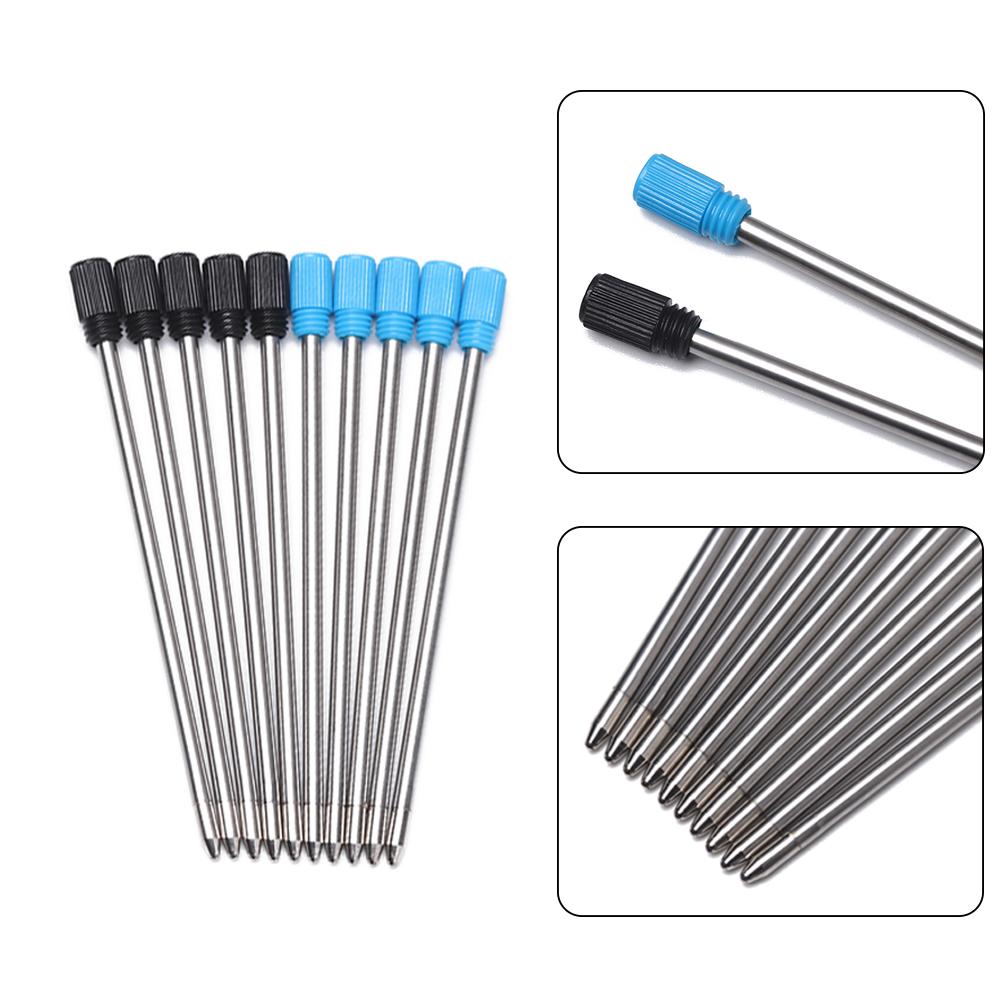 0.5mm School Writing Supplies Office Metal Ballpoint Pen Refills Medium Nib Core Blue/Black Ink