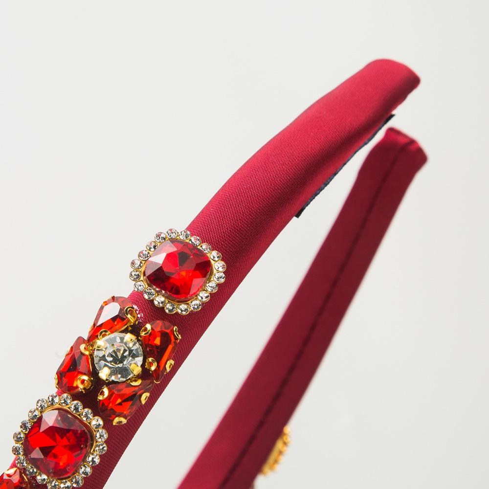 Baroque Crystal Rhinestone Headband Velvet Cushion Headband Stylish Elegant Headband Girl Party Headband
