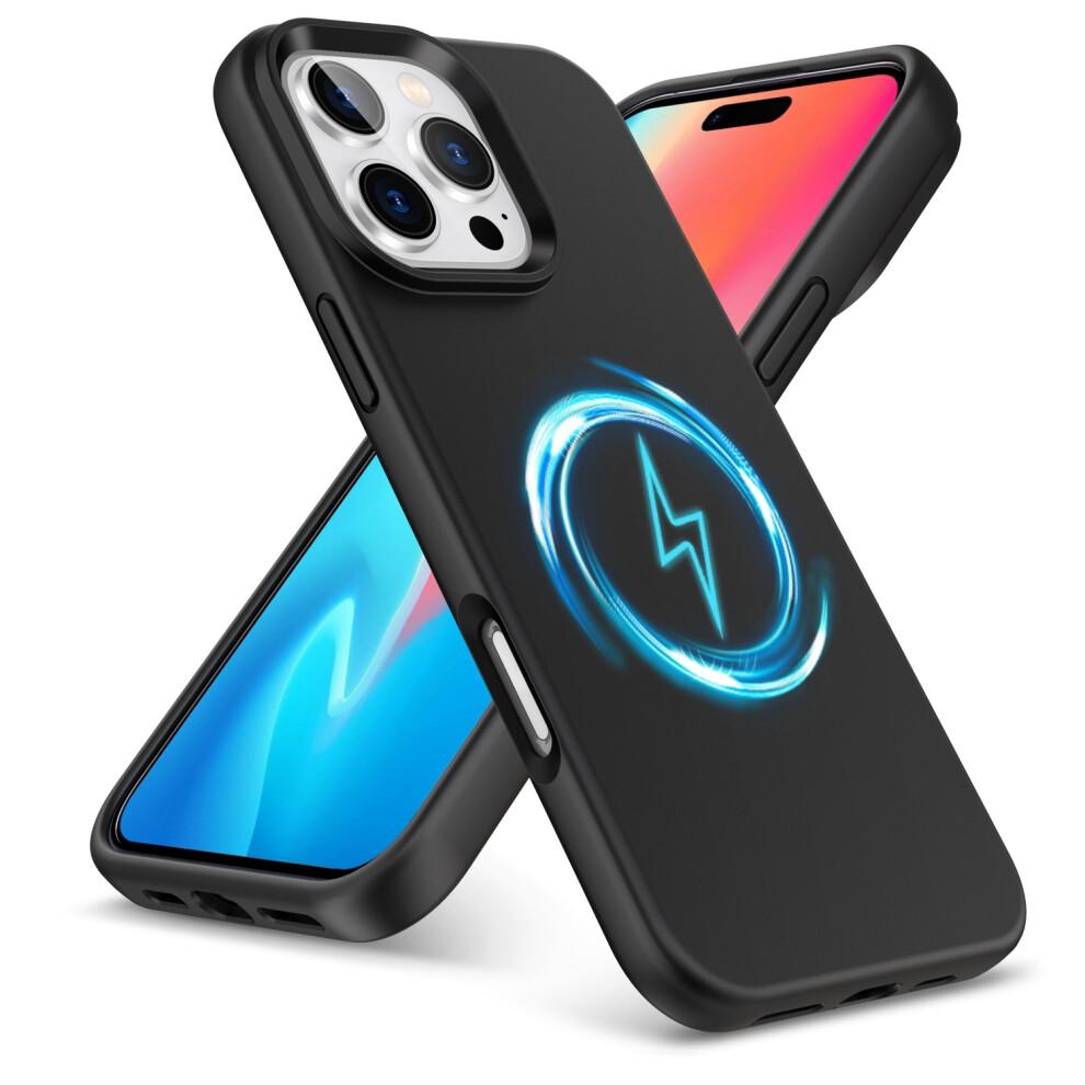 (Black) For iPhone 16 Pro Plus Max Liquid Silicone MagSafe Shockproof Phone Case