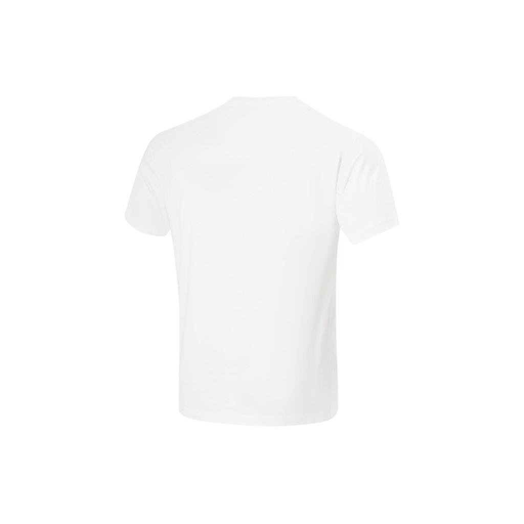 Li Ning Basketball Series Round Neck Straight Tube Pullover Letter Print Short Sleeve T-Shirt Men Tops White AHSU411-2