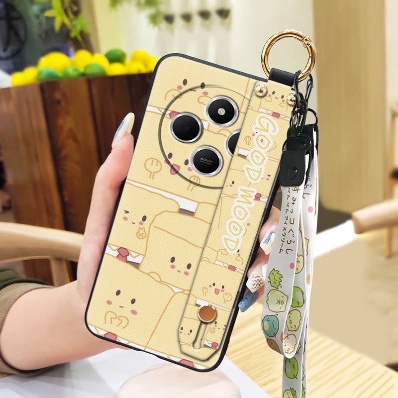 Прочный грязеотталкивающий чехол для телефона Redmi A4 5G с браслетом-подставкой, пылезащитная задняя крышка с ремешком на запястье, защитный