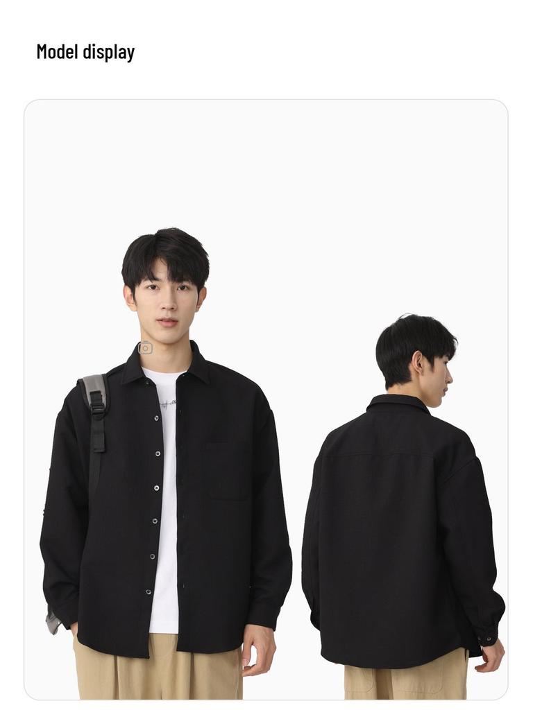 Мужская высококачественная повседневная рубашка с длинным рукавом и французской текстурой от Dongyu