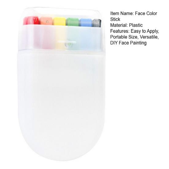 Радужная цветная палочка для лица, легко наносится и удаляется, портативный размер, универсальная цветная палочка для тела, для рисования лица своими руками