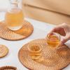3 шт. Подставка под чашку из ротанга, плетеная вручную, 8-35 см, круглая, подставка под стол из ротанга, нескользящая, термостойкая, подставка под кружку для напитков, подставки под кофе для столовой