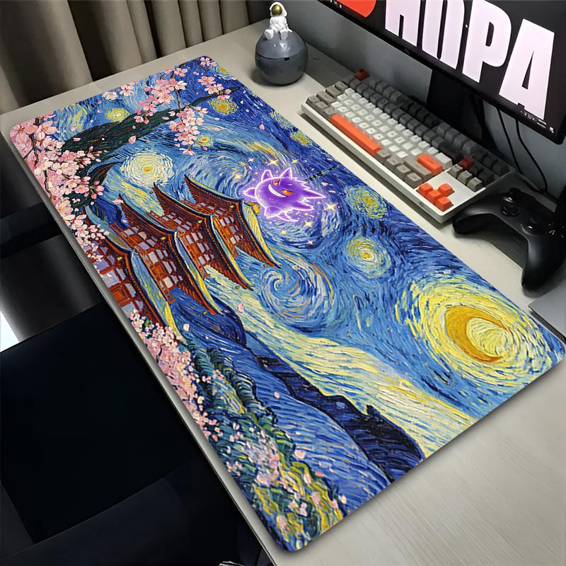 Office Computer Mouse Pad Anime Notbook Gamer Keyboard Pad NonSlip Rubber Extended Desk Mat Gamer Pokemon Sakura Gengar MousePad