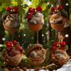 2D Forest Animal Acorn Ornaments Cozy Pine Cone Animal Christmas Ornaments Woodland Creature Acrylic Hanging Decoration for Home Party Decor