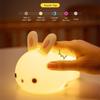 Сенсорный RGB LED Ночник-Кролик 16 Цветов USB-Зарядка Силиконовый Светильник-Зайчик для Детей Малышей Игрушка Фестивальный Подарок