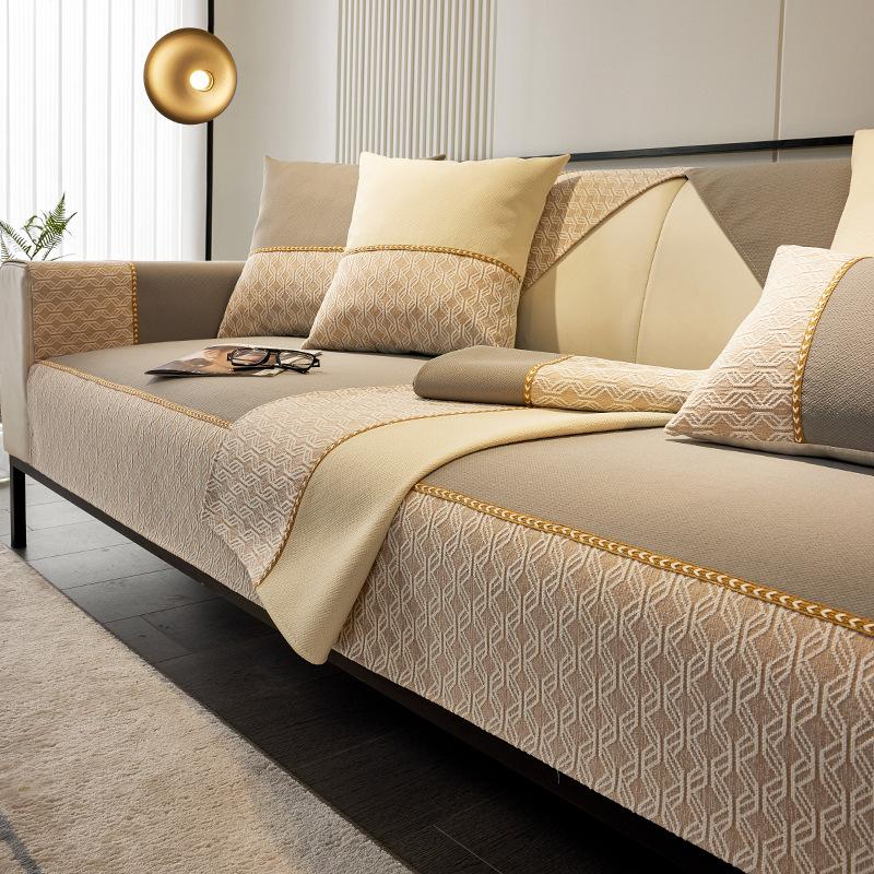 Chenille Lattice Splicing Sofa Cover for Living Room Modern Non-slip Sofas Towel Couch Covers L Shaped Corner Sofa Mat Seat Pad