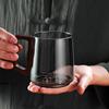 Wooden Handle Water Drinking Cup Large Capacity Tea Cup Household Glass Cup  Office