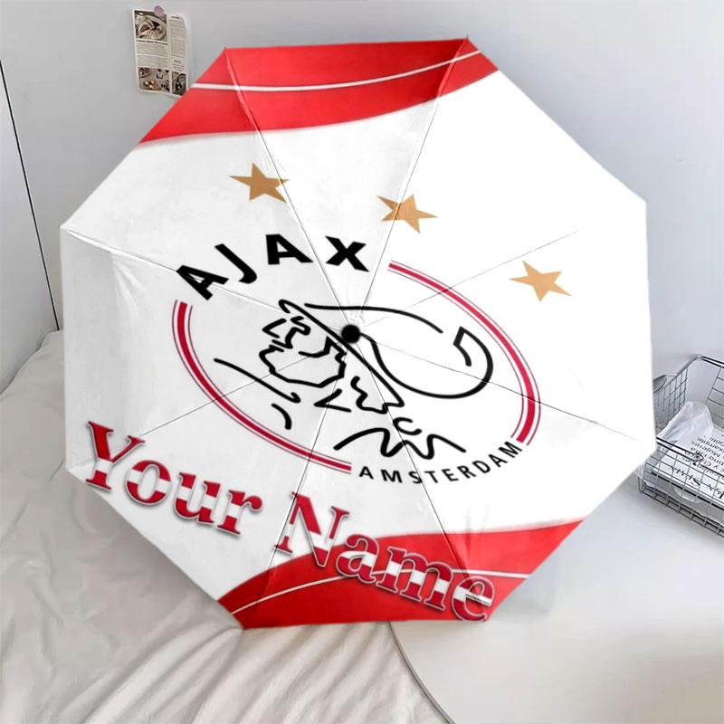 1 шт. Автоматический складной зонт - AFC Ajax, узор с индивидуальным названием, портативный и складной дизайн с 8 спицами, Рождественские и Дни рождения