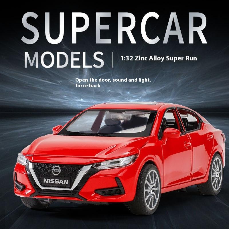 Масштаб 1/32 Сплавная машина Nissan Sylphy Литая металлическая модель Звук и свет Детская игрушка Имитированная миниатюрная модель автомобиля Детские игрушки Подарок для мальчика