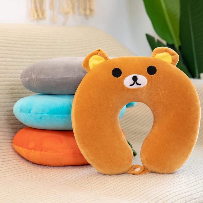 Cartoon pp cotton u-shaped pillow boutique embroidery soft pp cotton filled cute u-shaped pillow lunch break pillow