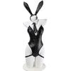 Erotic Sexy Cute Bunny Girl Zipper Up PU Leather Backless Jumpsuit Teddies Anime Halloween Cosplay Coffee Maid Rabbit Bodysuit