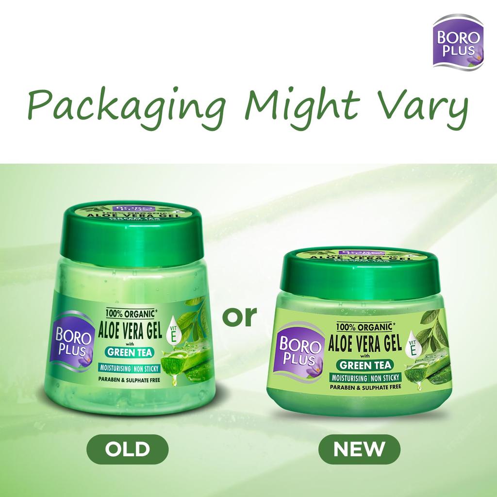 Boroplus Гель Алоэ Вера с Зеленым Чаем Витамином Е для Увлажнения Питания Увлажнения Защиты Кожи и Волос Упаковка 200 мл